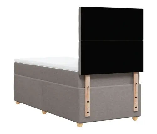 Atsperu Gultas Rāmis Ar Matraci, Pelēkbrūns, 80X200 Cm, Audums Vidaxl