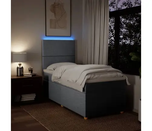 Atsperu Gulta Ar Matraci, Gaiši Pelēka, 90X190 Cm, Audums Vidaxl