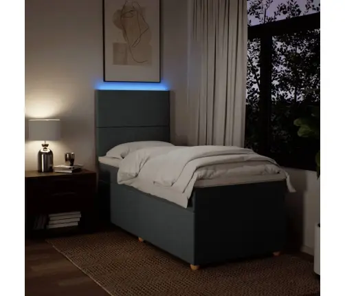 Lova Su Spyruoklėmis Ir Čiužiniu,Tamsiai Pilka,90X190cmAudinys