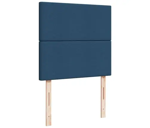 Atsperu Gultas Rāmis Ar Matraci, Zils, 90X190 Cm, Audums Vidaxl