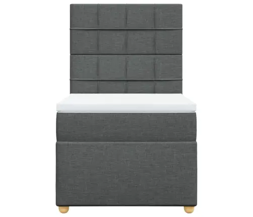 Atsperu Gulta Ar Matraci, Tumši Pelēka, 90X190 Cm, Audums Vidaxl