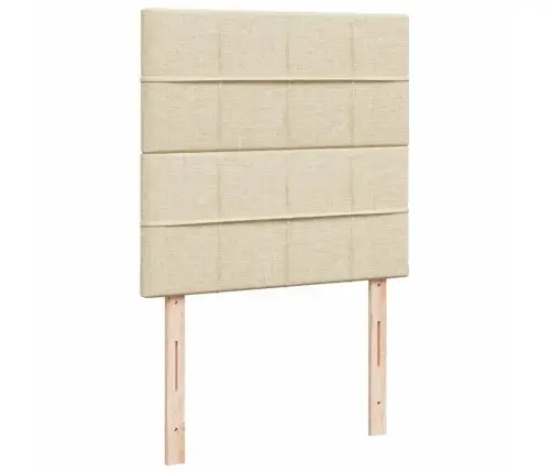 Atsperu Gulta Ar Matraci, Krēmkrāsas, 90X190 Cm, Audums Vidaxl