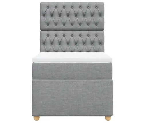 Atsperu Gulta Ar Matraci, Gaiši Pelēka, 90X190 Cm, Audums Vidaxl