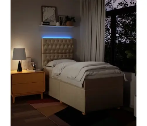 Kontinentaalvoodi Madratsiga, Kreemjas, 90X190 cm Kangas