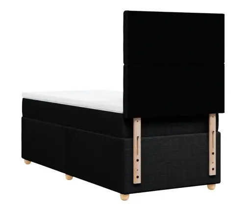 Atsperu Gulta Ar Matraci, Melna, 90X190 Cm, Audums Vidaxl