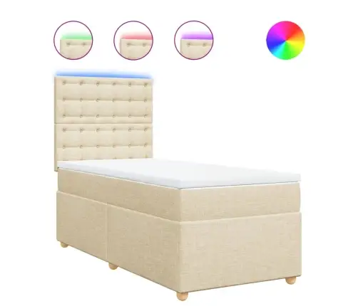 Kontinentaalvoodi Madratsiga, Kreemjas, 90X190 cm Kangas