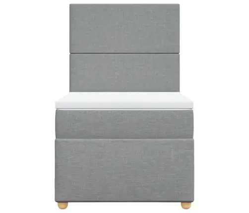 Atsperu Gulta Ar Matraci, Gaiši Pelēka, 90X200 Cm, Audums Vidaxl