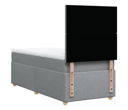 Atsperu Gulta Ar Matraci, Gaiši Pelēka, 90X200 Cm, Audums Vidaxl