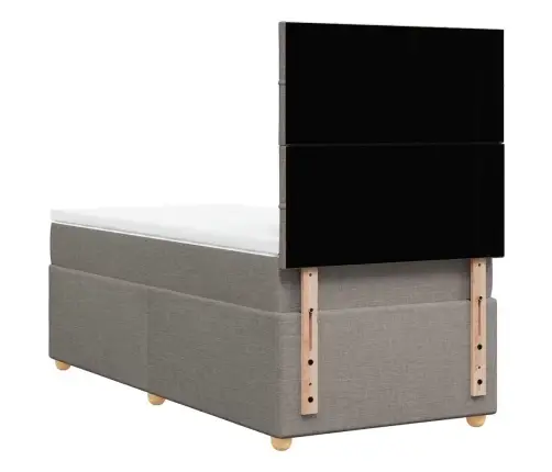 Atsperu Gultas Rāmis Ar Matraci, Pelēkbrūns, 90X200 Cm, Audums Vidaxl