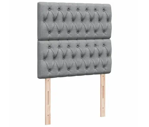 Atsperu Gulta Ar Matraci, Gaiši Pelēka, 90X200 Cm, Audums Vidaxl