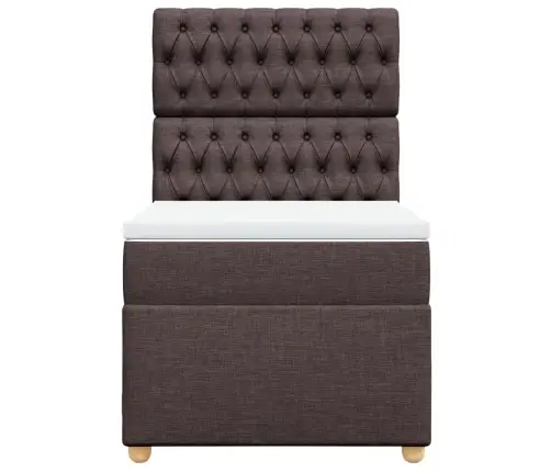 Lova Su Spyruoklėmis Ir Čiužiniu, Ruda, 90X200 cm Audinys