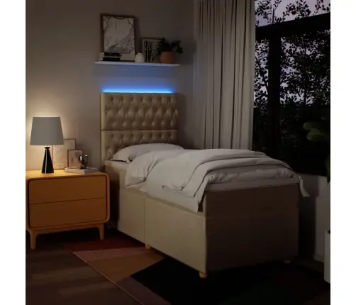 Kontinentaalvoodi Madratsiga, Kreemjas, 90X200 cm Kangas