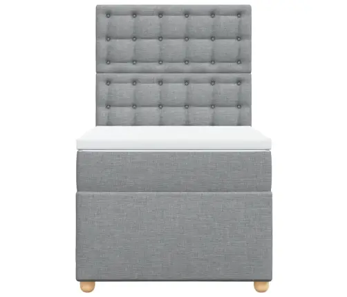 Atsperu Gulta Ar Matraci, Gaiši Pelēka, 90X200 Cm, Audums Vidaxl