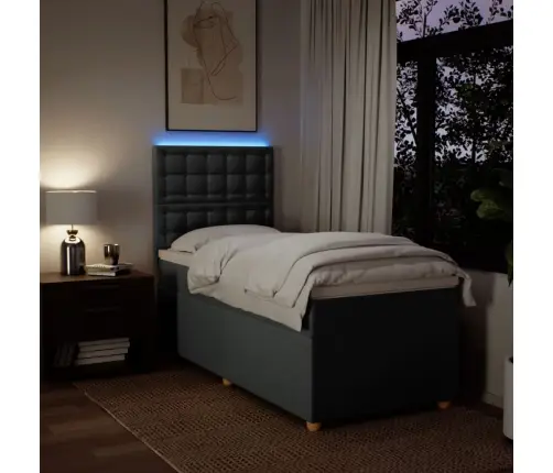 Kontinentaalvoodi Madratsiga, Tumehall, 90X200 cm Kangas