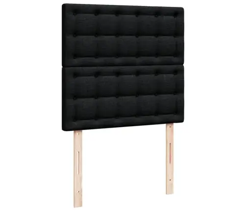 Lova Su Spyruoklėmis Ir Čiužiniu, Juoda, 90X200 cm Audinys