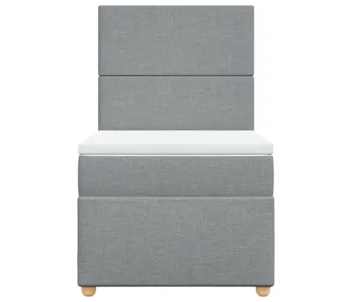 Atsperu Gultas Rāmis Ar Matraci, Gaiši Pelēka Audums, 100X200Cm Vidaxl