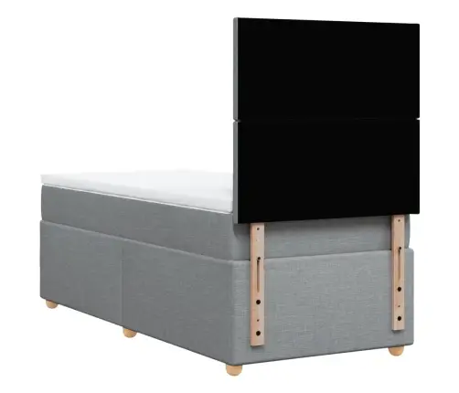 Atsperu Gultas Rāmis Ar Matraci, Gaiši Pelēka Audums, 100X200Cm Vidaxl