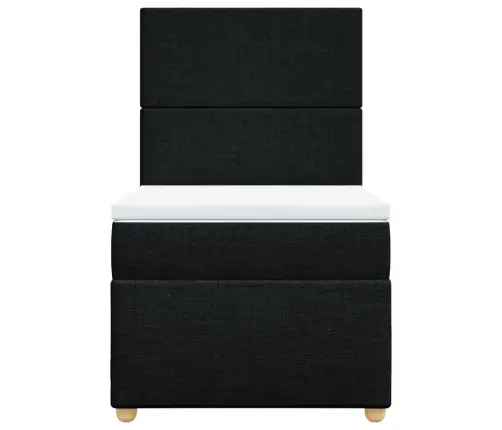 Atsperu Gultas Rāmis Ar Matraci, Melna Audums, 100X200 Cm Vidaxl