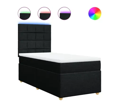 Kontinentaalvoodi Madratsiga, Must, 100X200 cm Kangas