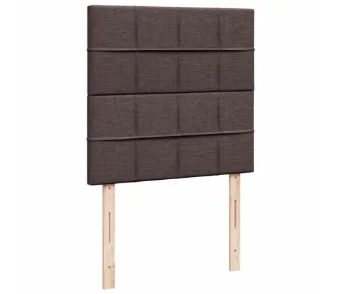 Atsperu Gultas Rāmis Ar Matraci, Tumši Brūna, 100X200Cm, Audums Vidaxl