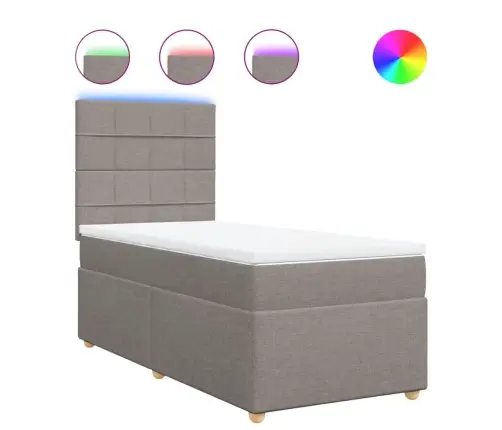 Lova Su Spyruoklėmis Ir Čiužiniu, Taupe, 100X200cm Audinys