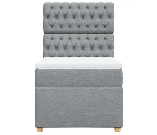 Lova Su Spyruoklėmis Ir Čiužiniu, Pilka, 100X200cm Audinys