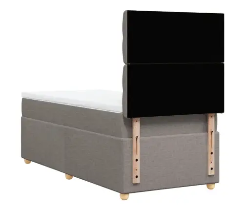 Atsperu Gultas Rāmis Ar Matraci, Pelēkbrūns, 100X200 Cm, Audums Vidaxl