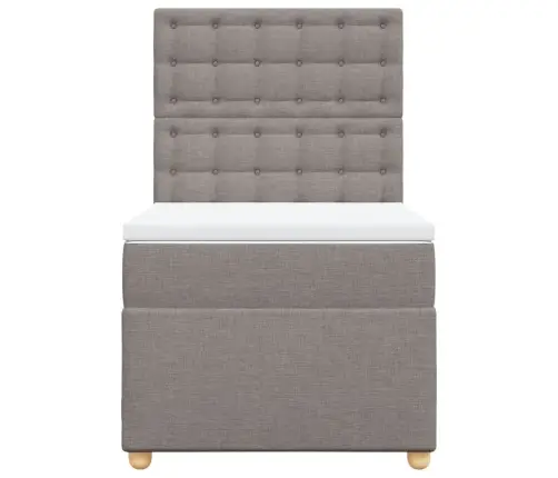 Atsperu Gultas Rāmis Ar Matraci, Pelēkbrūns, 100X200 Cm, Audums Vidaxl