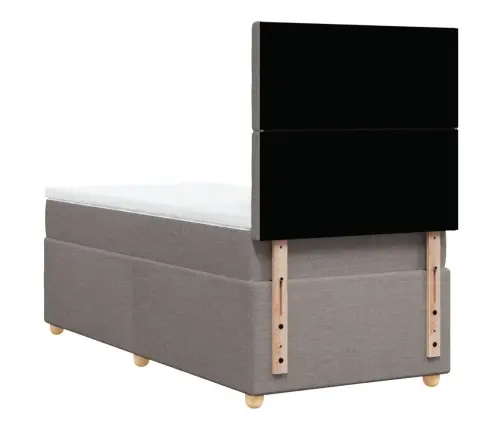 Atsperu Gultas Rāmis Ar Matraci, Pelēkbrūns, 100X200 Cm, Audums Vidaxl