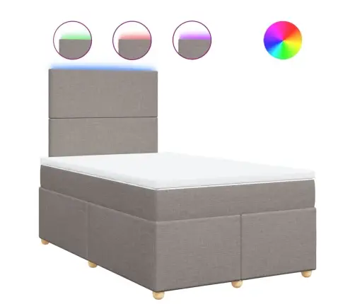 Atsperu Gulta Ar Matraci, Pelēkbrūns Audums, 120X190 Cm Vidaxl