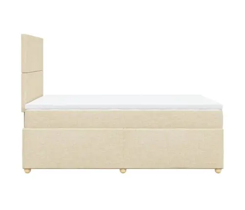 Lova Su Spyruoklėmis Ir Čiužiniu, Kreminė, 120X190cm Audinys