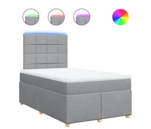 Lova Su Spyruoklėmis Ir Čiužiniu, Pilka, 120X190cm Audinys