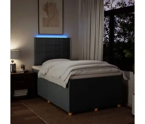 Lova Su Spyruoklėmis Ir Čiužiniu, Pilka, 120X190cm Audinys