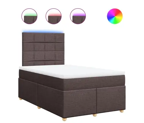 Lova Su Spyruoklėmis Ir Čiužiniu, Ruda, 120X190cm Audinys