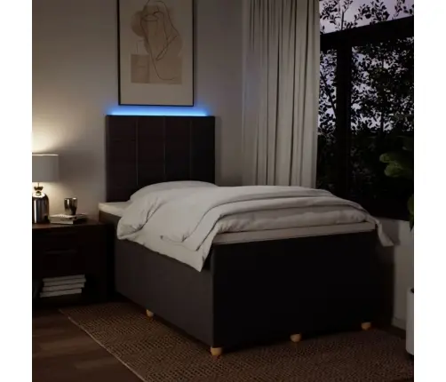 Lova Su Spyruoklėmis Ir Čiužiniu, Ruda, 120X190cm Audinys