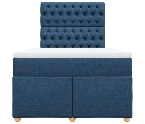 Lova Su Spyruoklėmis Ir Čiužiniu, Mėlyna, 120X190cm Audinys