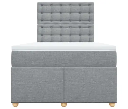 Atsperu Gulta Ar Matraci, Gaiši Pelēka Audums, 120X190 Cm Vidaxl