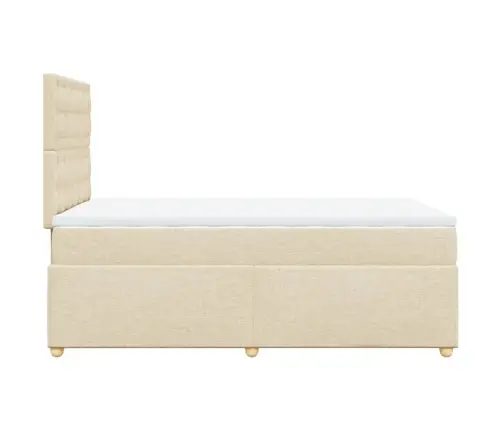 Lova Su Spyruoklėmis Ir Čiužiniu, Kreminė, 120X190cm Audinys