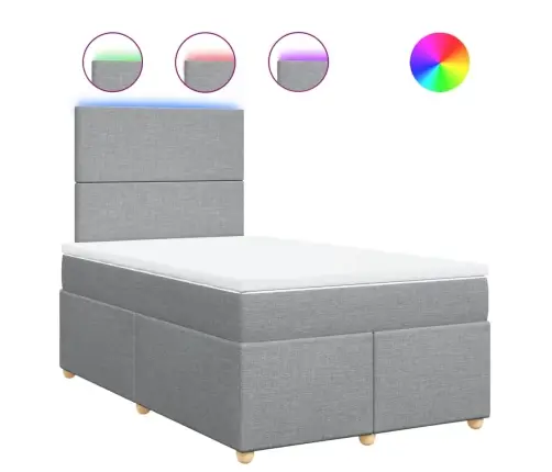 Lova Su Spyruoklėmis Ir Čiužiniu, Pilka, 120X200cm Audinys