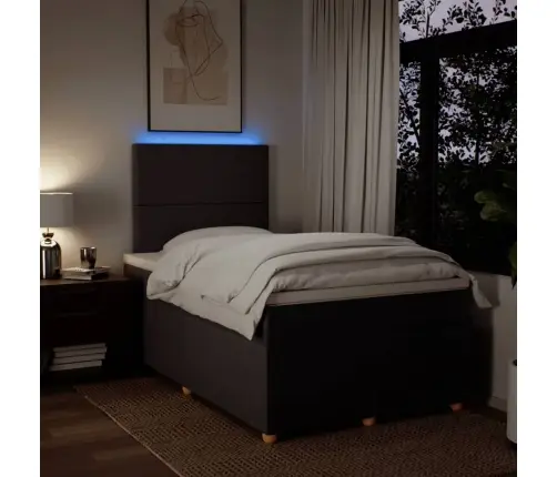 Atsperu Gultas Rāmis Ar Matraci, Tumši Brūna, 120X200Cm, Audums Vidaxl