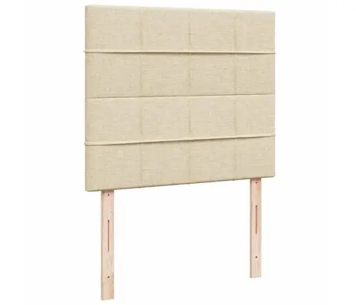 Lova Su Spyruoklėmis Ir Čiužiniu, Kreminė, 120X200 cm Audinys