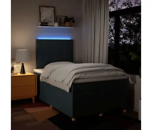 Lova Su Spyruoklėmis Ir Čiužiniu, Mėlyna, 120X200 cm Audinys