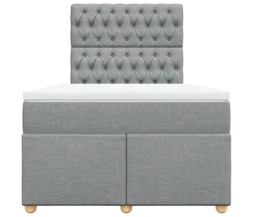 Atsperu Gulta Ar Matraci, Gaiši Pelēka Audums, 120X200Cm Vidaxl