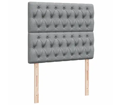 Atsperu Gulta Ar Matraci, Gaiši Pelēka Audums, 120X200Cm Vidaxl