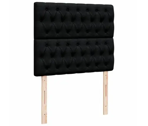 Atsperu Gultas Rāmis Ar Matraci, Melna Audums, 120X200 Cm Vidaxl