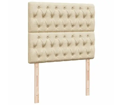 Atsperu Gultas Rāmis Ar Matraci, Krēmkrāsas, 120X200 Cm, Audums Vidaxl