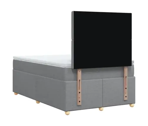 Atsperu Gulta Ar Matraci, Gaiši Pelēka Audums, 120X200Cm Vidaxl