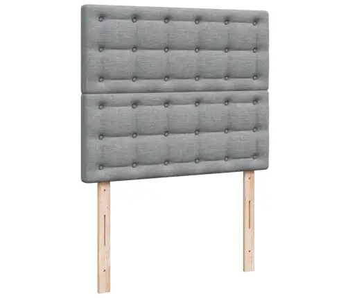 Atsperu Gulta Ar Matraci, Gaiši Pelēka Audums, 120X200Cm Vidaxl