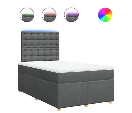 Atsperu Gulta Ar Matraci, Tumši Pelēka Audums, 120X200Cm Vidaxl