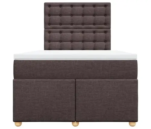 Atsperu Gultas Rāmis Ar Matraci, Tumši Brūna, 120X200Cm, Audums Vidaxl